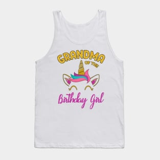 Grandma of the Unicorn Birthday Girl Tank Top